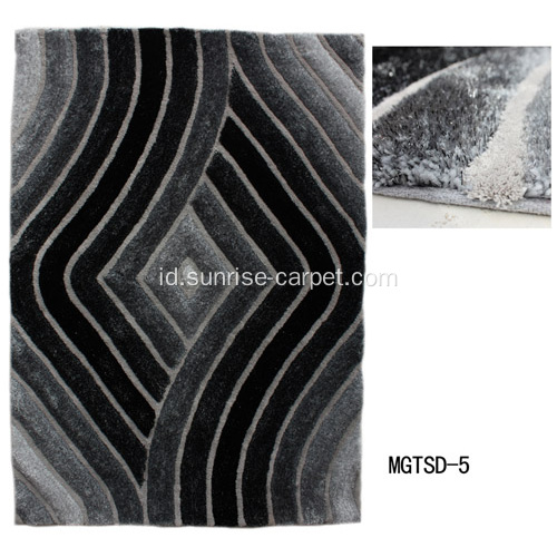 Desain Elastis &amp; Sutra Shaggy 3D Rug